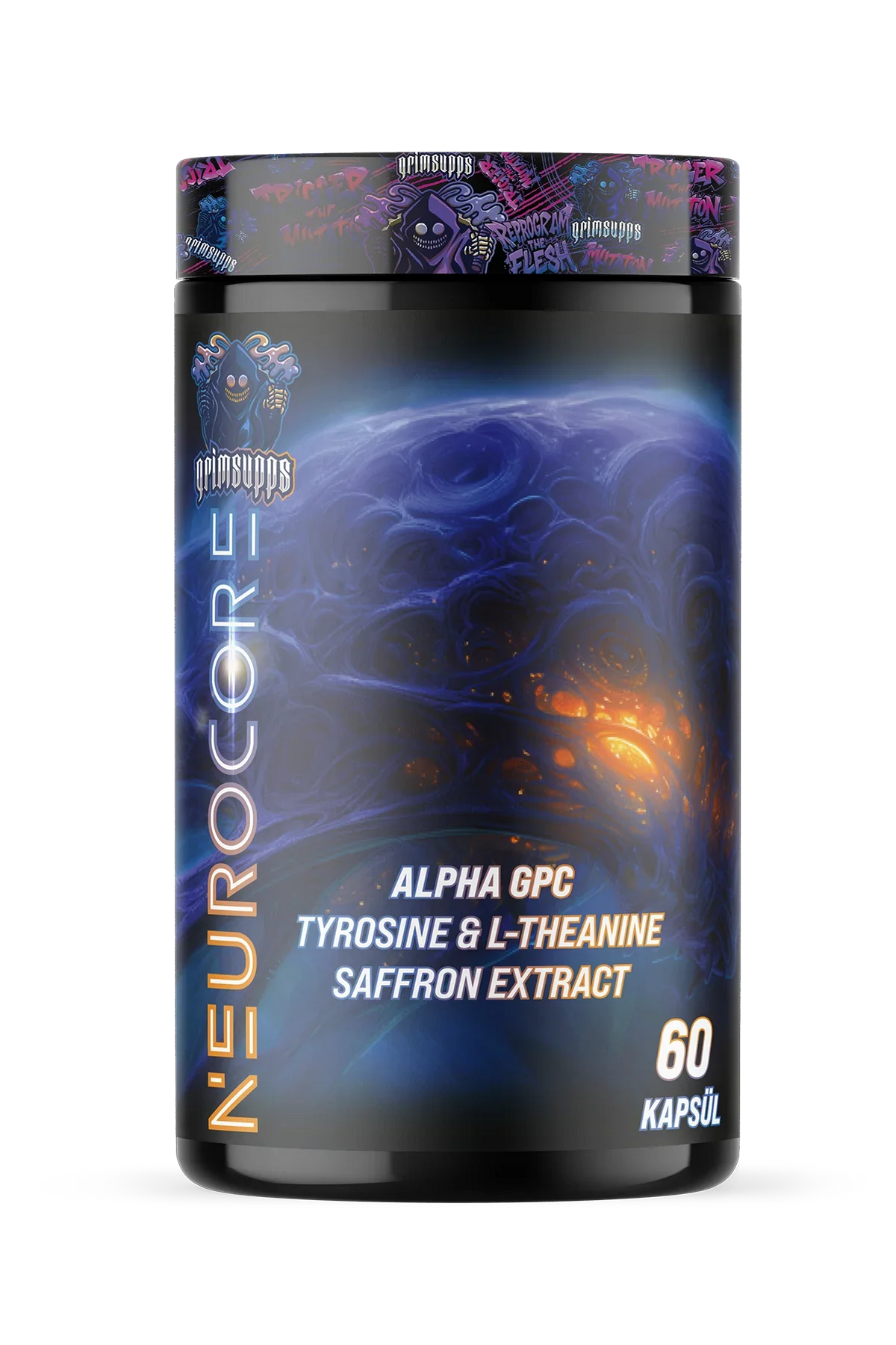 GRIMSUPPS NEUROCORE Nootropik Alpha GPC & Tirozin – Zihinsel Performans, Odak ve Netlik İçin Üstün Formül!